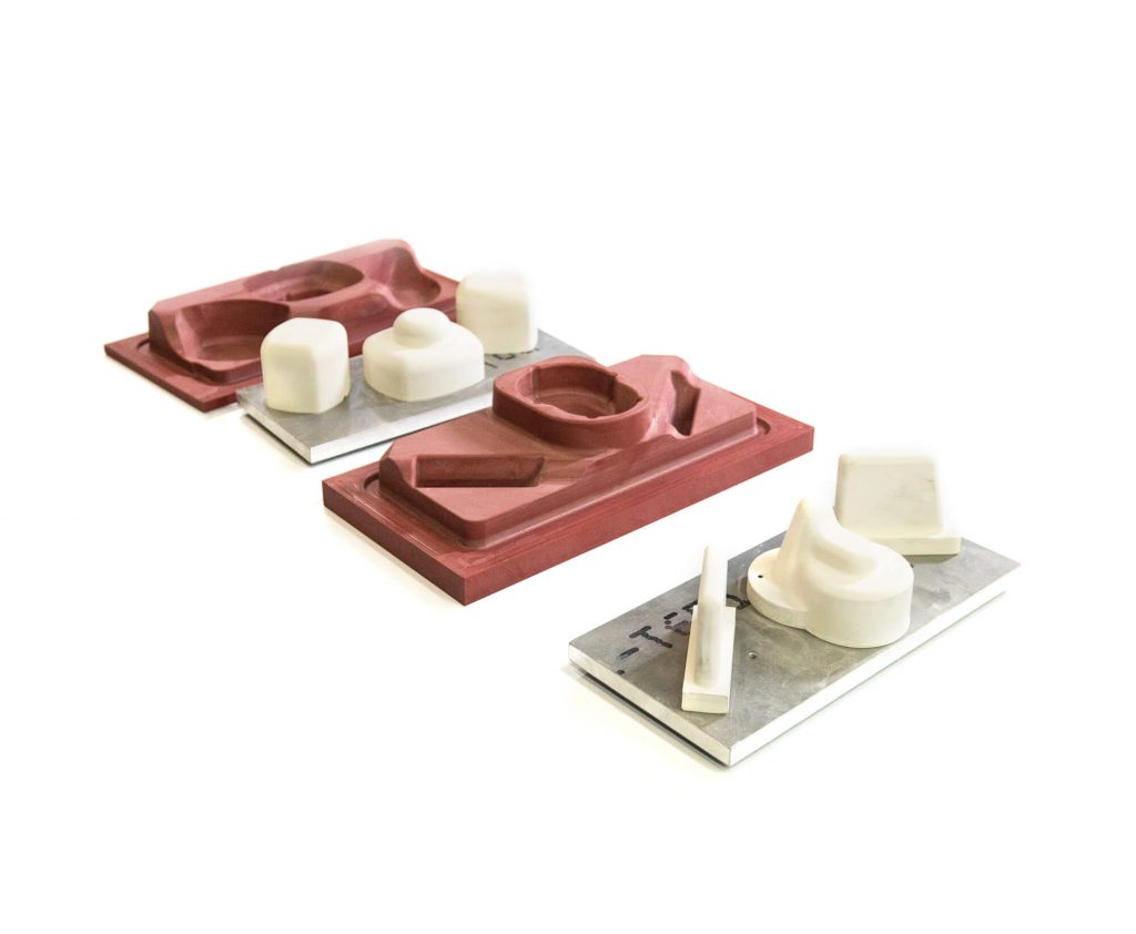 Thermoforming items isolated on a white table